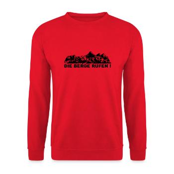 The mountains are calling - (4) - Unisex Sweatshirt - red - Front - Alina (178cm) & Michal (187cm)