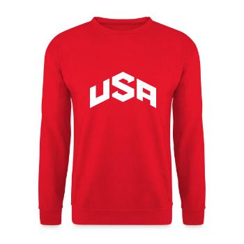 États-Unis - Sweat-shirt Unisexe - rouge - Devant - Alina (178cm) & Michal (187cm)