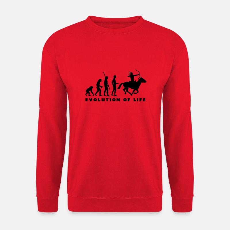 evolution_indianer_b - Sweat-shirt Unisexe - rouge