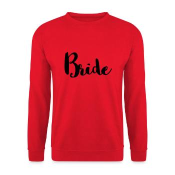 Bride – Braut – Junggesellenabschied (dh) - Unisex Pullover - Rot - Vorne - Alina (178cm) & Michal (187cm)