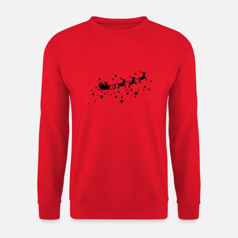 Christkind mit Schlitten am Sternenhimmel - Unisex Pullover - Rot