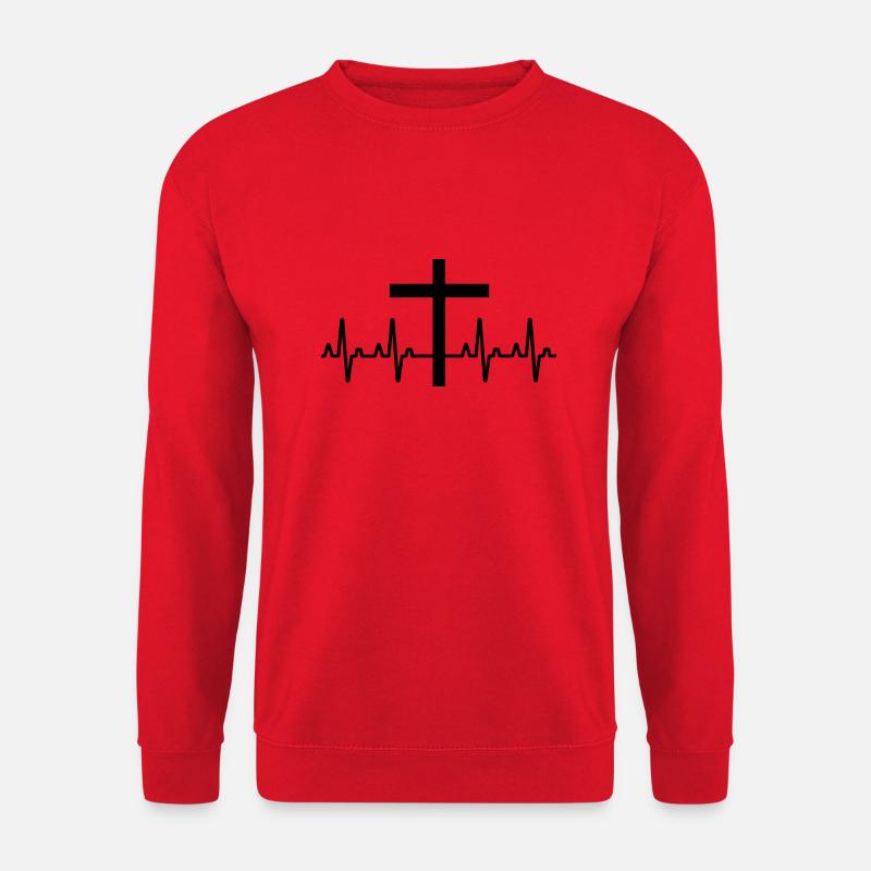 Jesus Christ God Faith - Unisex Pullover - Rot