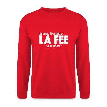 Je suis Une Fée Pas Chier - Sweat-shirt Unisexe - rouge - Devant - Alina (178cm) & Michal (187cm)