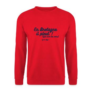 Pluie Bretonne Sélective (que sur les cons) - Sweat-shirt Unisexe - rouge - Devant - Alina (178cm) & Michal (187cm)