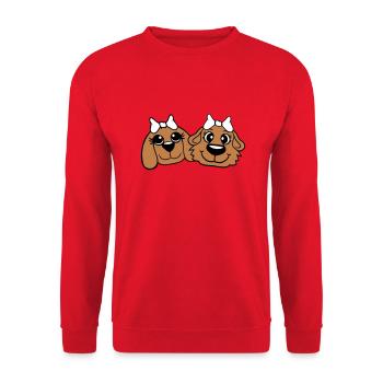 2 Équipe de chiens Deux amis Petites amies Couple Équipage - Sweat-shirt Unisexe - rouge - Devant - Alina (178cm) & Michal (187cm)