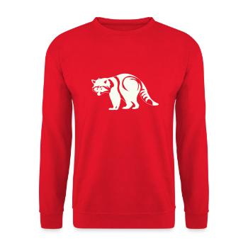Waschbär - Unisex Pullover - Rot - Vorne - Alina (178cm) & Michal (187cm)