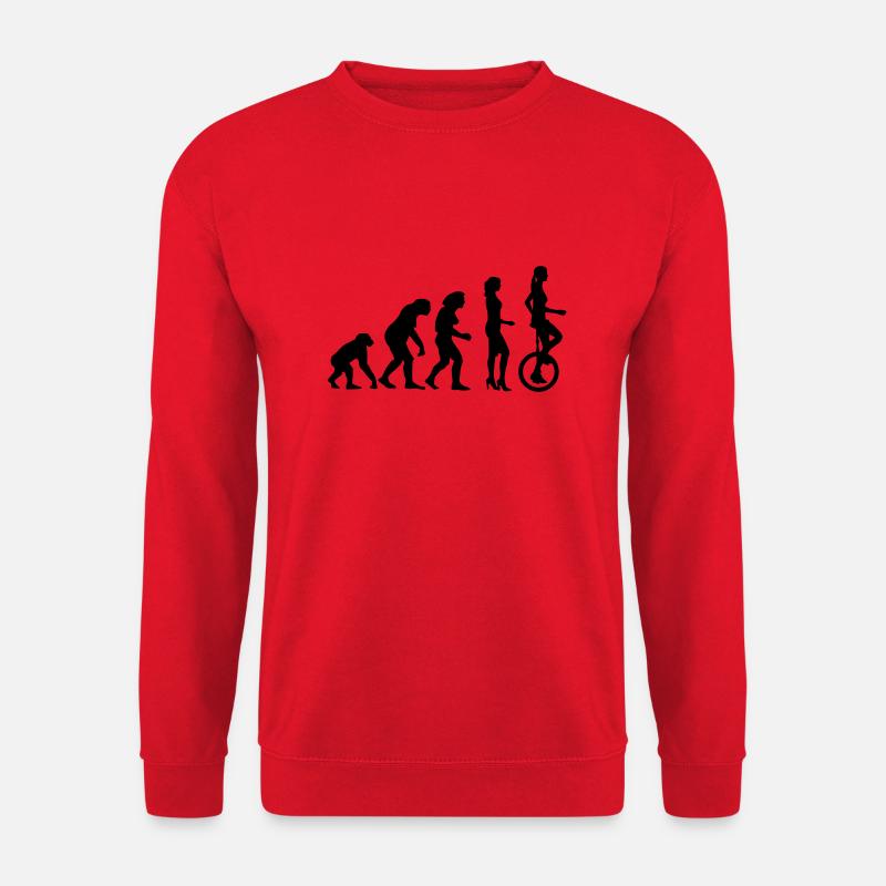 evolution_einradfahrerin_1c - Unisex Pullover - Rot