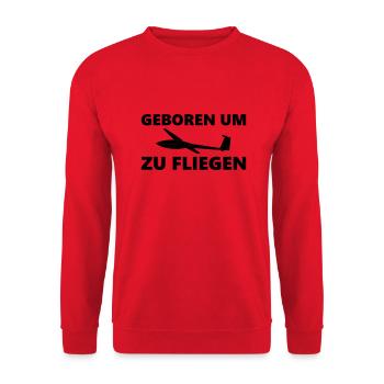 Geboren um zu fliegen Segelflieger Geschenk - Unisex Pullover - Rot - Vorne - Alina (178cm) & Michal (187cm)