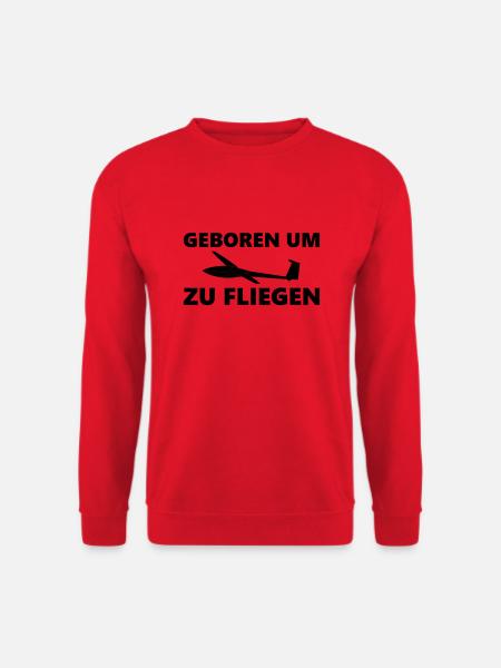 Geboren um zu fliegen Segelflieger Geschenk - Unisex Pullover - Rot