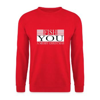 Angling Beards Dino Present Idea Jokes Sea Comic - Unisex Sweatshirt - red - Front - Alina (178cm) & Michal (187cm)