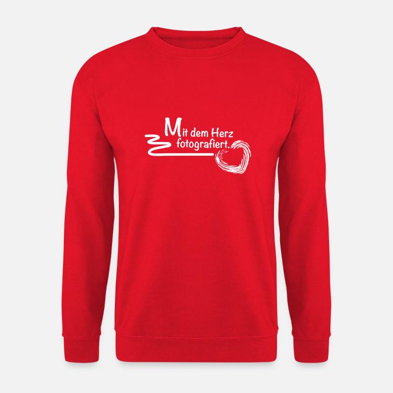 Mit dem Herz fotografiert - Unisex Pullover - Rot