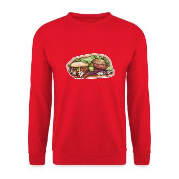 Döner - Unisex Pullover - Rot - Vorne - Alina (178cm) & Michal (187cm)