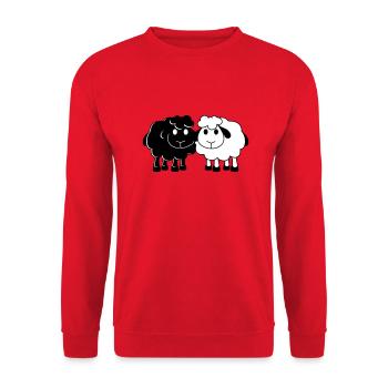Two Sheep Friends Couple 2 Team Crew Small Baby - Unisex Sweatshirt - red - Front - Alina (178cm) & Michal (187cm)