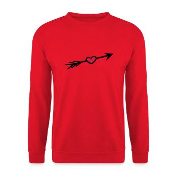 herz pfeil liebe schiessen bogen schuss verlieben - Unisex Pullover - Rot - Vorne - Alina (178cm) & Michal (187cm)