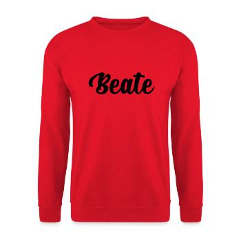 Beate - Unisex Pullover - Rot - Vorne - Alina (178cm) & Michal (187cm)