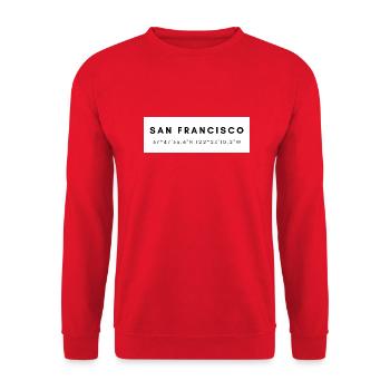 San Francisco Souvenirs - Unisex Pullover - Rot - Vorne - Alina (178cm) & Michal (187cm)