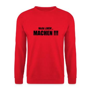 Nicht Liken, Machen!!! - Unisex Pullover - Rot - Vorne - Alina (178cm) & Michal (187cm)