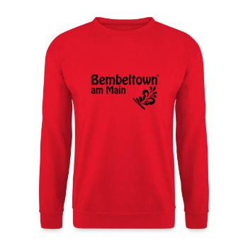 Bembel am Main #Frankfurtliebe #069 - Unisex Sweatshirt - red - Front - Alina (178cm) & Michal (187cm)