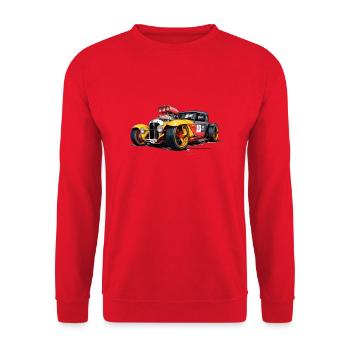 AMERICAN CAR HOT ROAD - Unisex Sweatshirt - red - Front - Alina (178cm) & Michal (187cm)