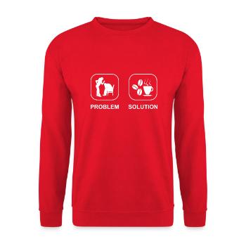Café Tasse Caféine Cadeau Café en grains - Sweat-shirt Unisexe - rouge - Devant - Alina (178cm) & Michal (187cm)