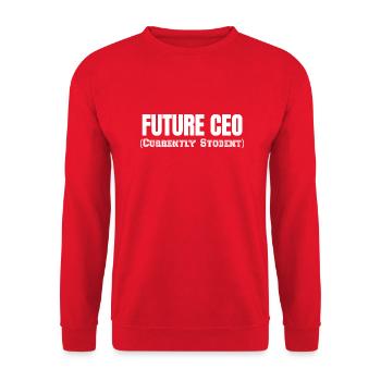 FUTURE CEO - Unisex Sweatshirt - red - Front - Alina (178cm) & Michal (187cm)
