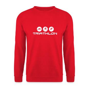 Triathlon Swim Bike Run Marathon - Unisex Pullover - Rot - Vorne - Alina (178cm) & Michal (187cm)