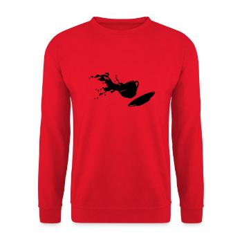 fliegende Tasse - Unisex Pullover - Rot - Vorne - Alina (178cm) & Michal (187cm)