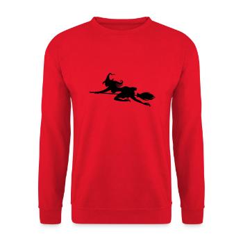 Hexe T-Shirt machs selber - Unisex Pullover - Rot - Vorne - Alina (178cm) & Michal (187cm)
