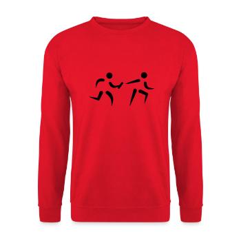 Relay race - Unisex Sweatshirt - red - Front - Alina (178cm) & Michal (187cm)