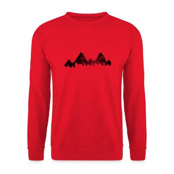 Tree - Mountain - (3) - Unisex Sweatshirt - red - Front - Alina (178cm) & Michal (187cm)