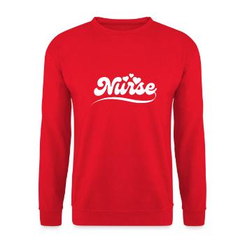 Registered Nurse with Cute Hearts - Unisex Sweatshirt - red - Front - Alina (178cm) & Michal (187cm)