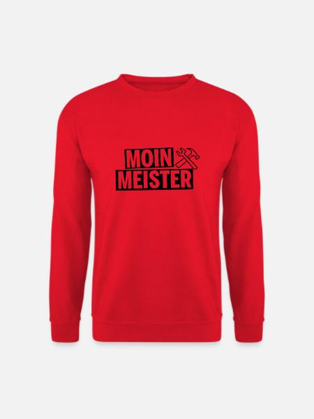 Moin Meister! Handwerker Lustig Geschenk Geselle - Unisex Pullover - Rot