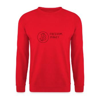 freedommoney - Unisex Sweatshirt - red - Front - Alina (178cm) & Michal (187cm)