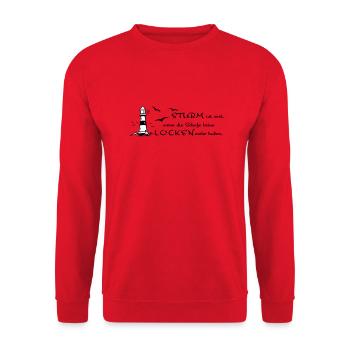 Sturm und Locken - Unisex Pullover - Rot - Vorne - Alina (178cm) & Michal (187cm)