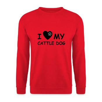 Dog Hund - Unisex Pullover - Rot - Vorne - Alina (178cm) & Michal (187cm)