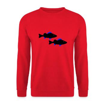 barsch fische - Unisex Pullover - Rot - Vorne - Alina (178cm) & Michal (187cm)