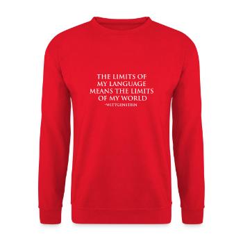 Ludwig Wittgenstein quote - Unisex Sweatshirt - red - Front - Alina (178cm) & Michal (187cm)