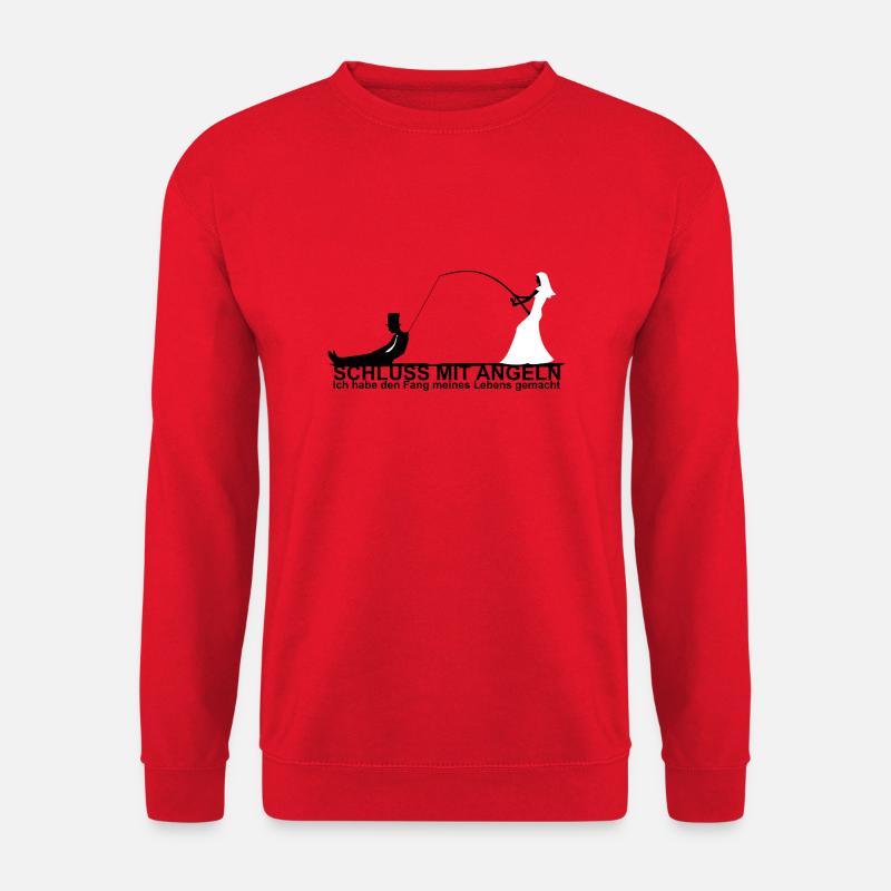 Braut Angeln Junggesellenabschied Geschenk Ehe - Unisex Pullover - Rot
