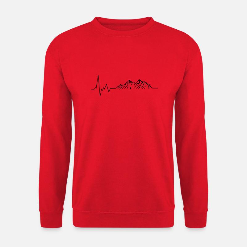 herzschlag berge - Unisex Pullover - Rot