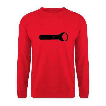 Taschenlampe - Unisex Pullover - Rot - Vorne - Alina (178cm) & Michal (187cm)