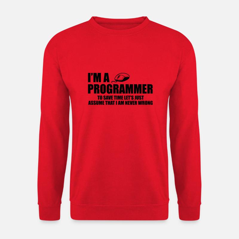 Programmeur Programming Informatique Cadeau - Sweat-shirt Unisexe - rouge