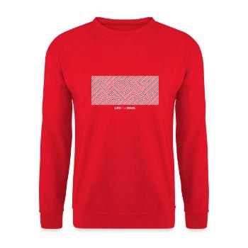 Life is a Maze Apparel Design Weiß - Unisex Pullover - Rot - Vorne - Alina (178cm) & Michal (187cm)