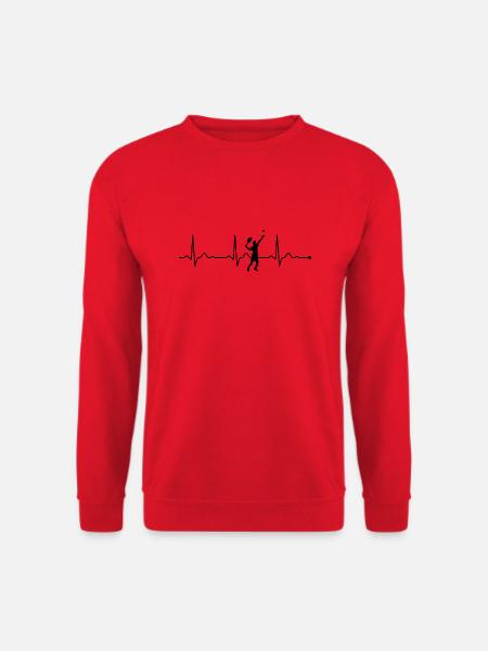 Tennis Herzschlag Tennistrainer - Unisex Pullover - Rot