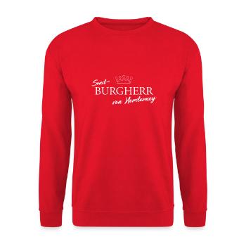 Sand-Burgherr von Norderney - Unisex Pullover - Rot - Vorne - Alina (178cm) & Michal (187cm)