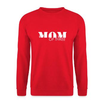 MOM of three childs - MAMAN - Sweat-shirt Unisexe - rouge - Devant - Alina (178cm) & Michal (187cm)