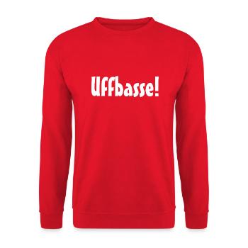 Uffbasse in weiß - Unisex Pullover - Rot - Vorne - Alina (178cm) & Michal (187cm)