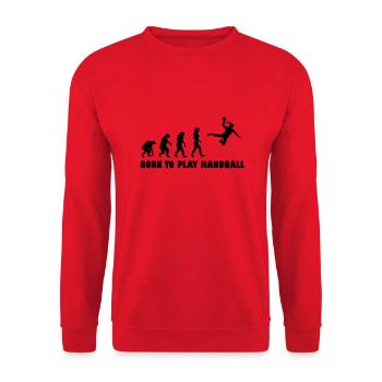 born to play handball frauen - Unisex Pullover - Rot - Vorne - Alina (178cm) & Michal (187cm)