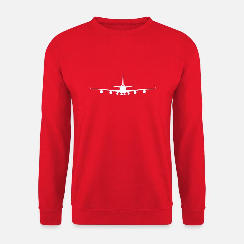 747 Silhouette Weiß - Unisex Pullover - Rot