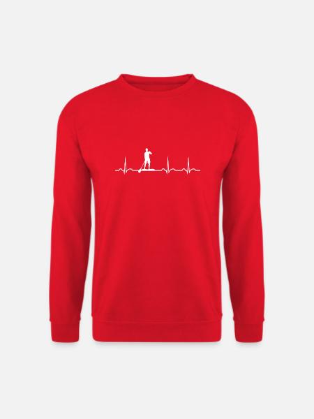 Stand Up Paddle Board Standup Paddling Herzschlag - Unisex Pullover - Rot