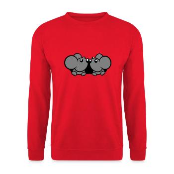 2 Mice Couple Two In Love Valentine's Day Mouse Hole - Unisex Sweatshirt - red - Front - Alina (178cm) & Michal (187cm)